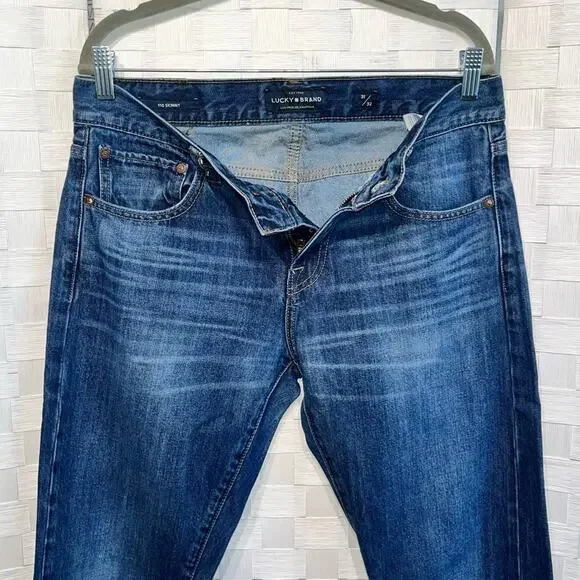 Lucky Brand Men’s 110 Skinny Dark Wash Cotton Blend Jeans Size 31/32 - Picture 8 of 15